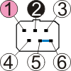6-pin square socket