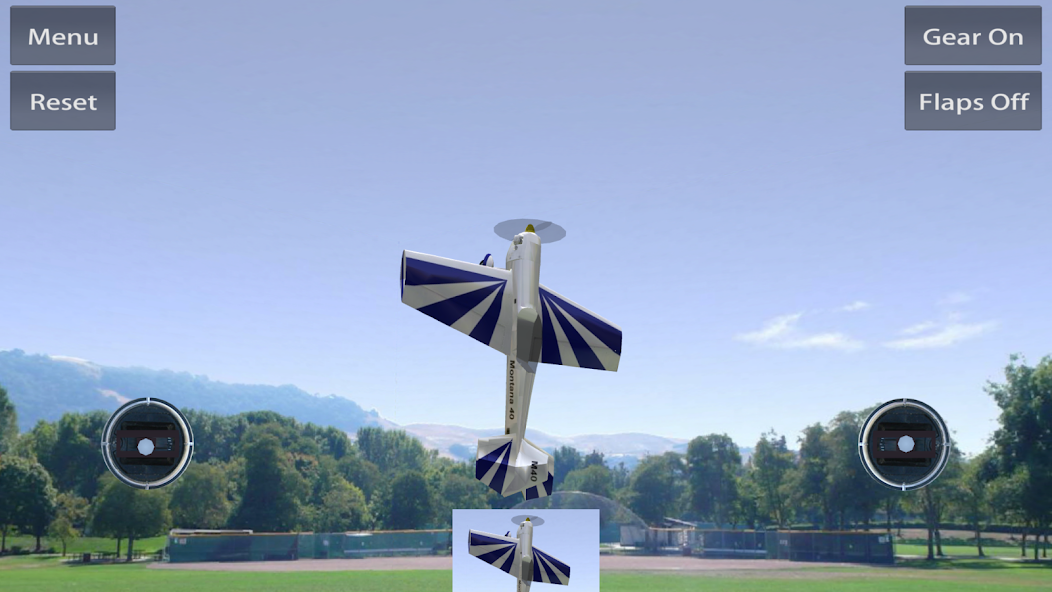 Absolute RC showing a 3D aerobatic model over an R/C flying field